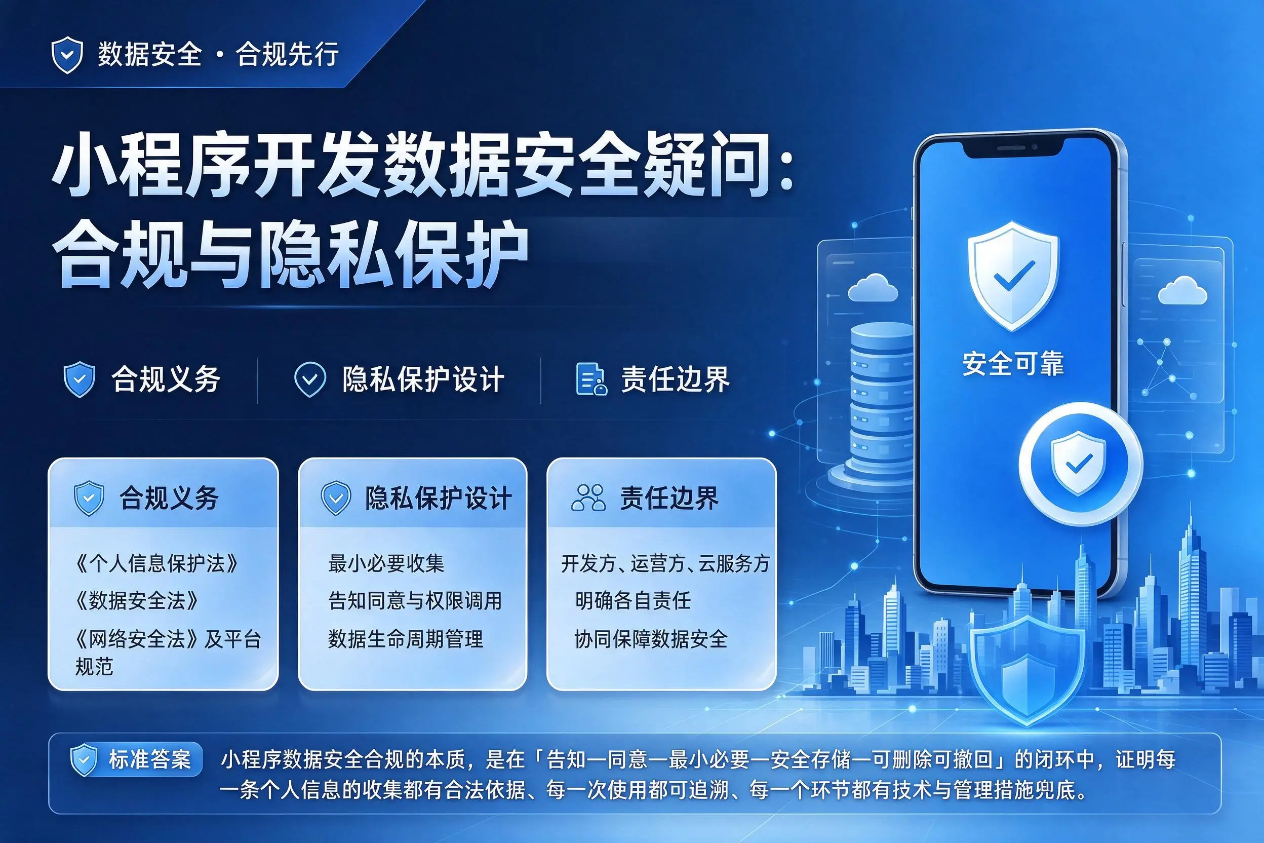 开封小程序开发数据安全疑问:合规与隐私保护
