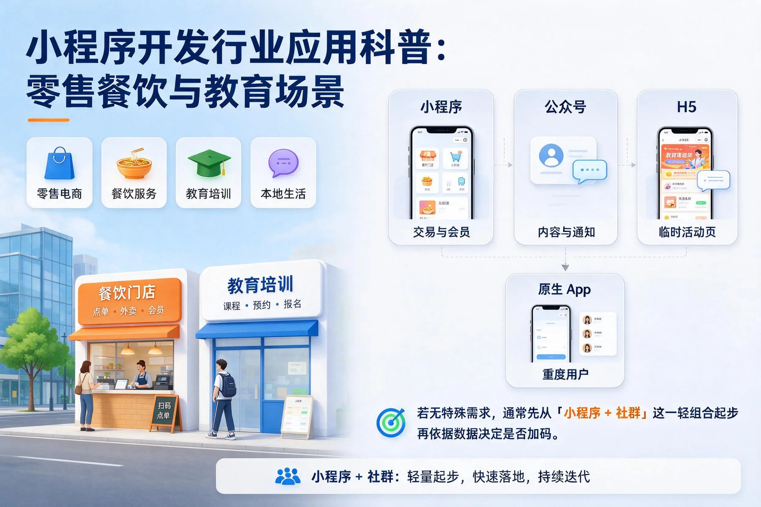 开封小程序开发行业应用科普：零售餐饮与教育场景