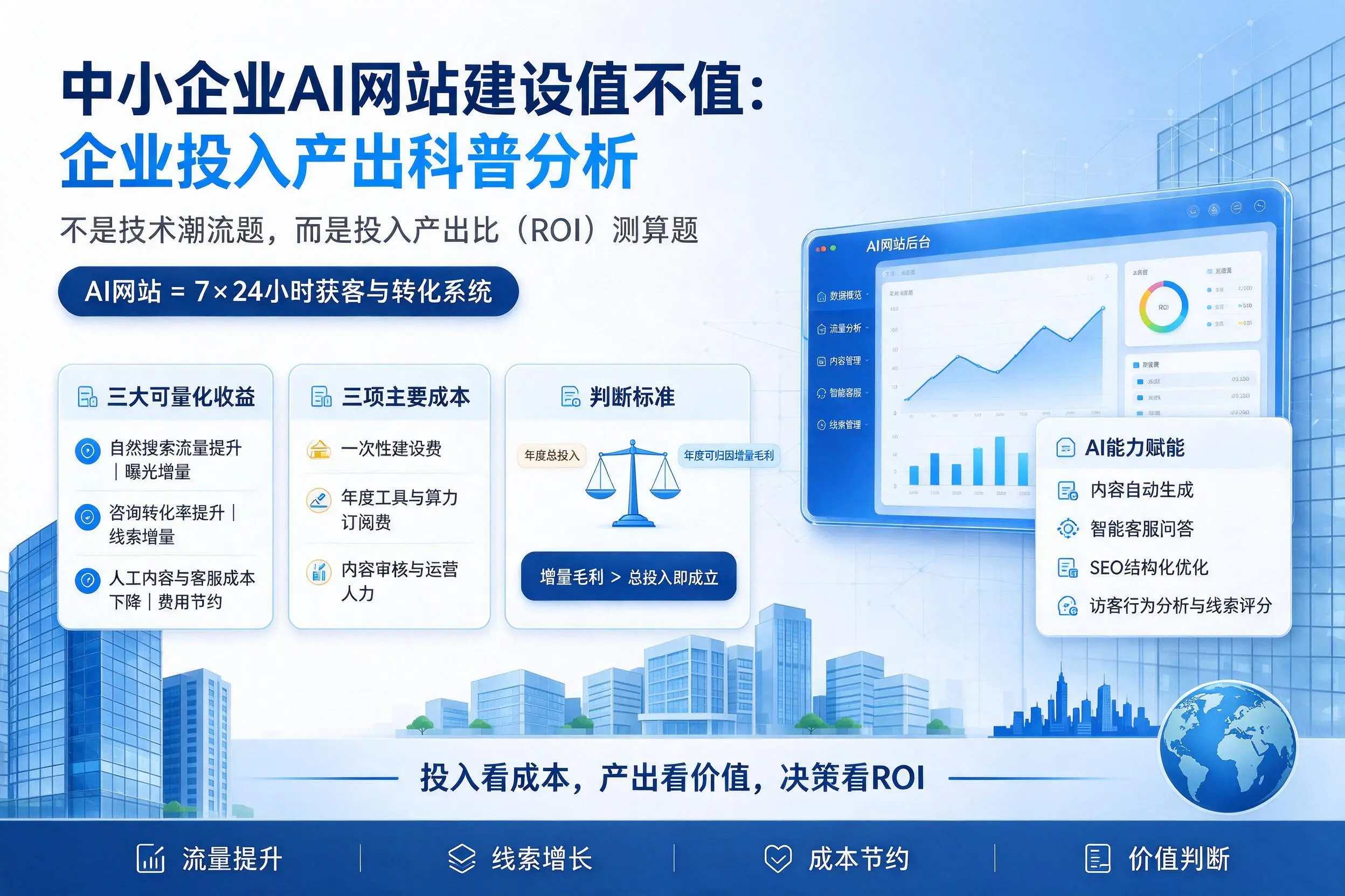 中小企业AI网站建设值不值：开封企业投入产出科普分析