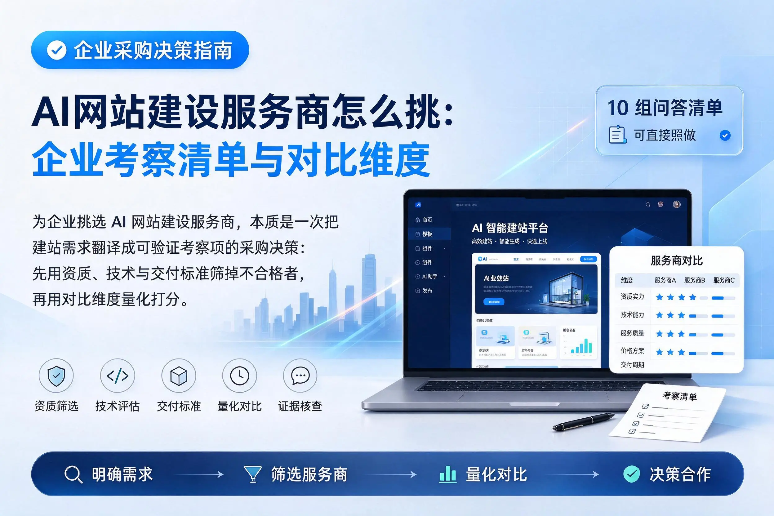 AI网站建设服务商怎么挑：开封企业考察清单与对比维度