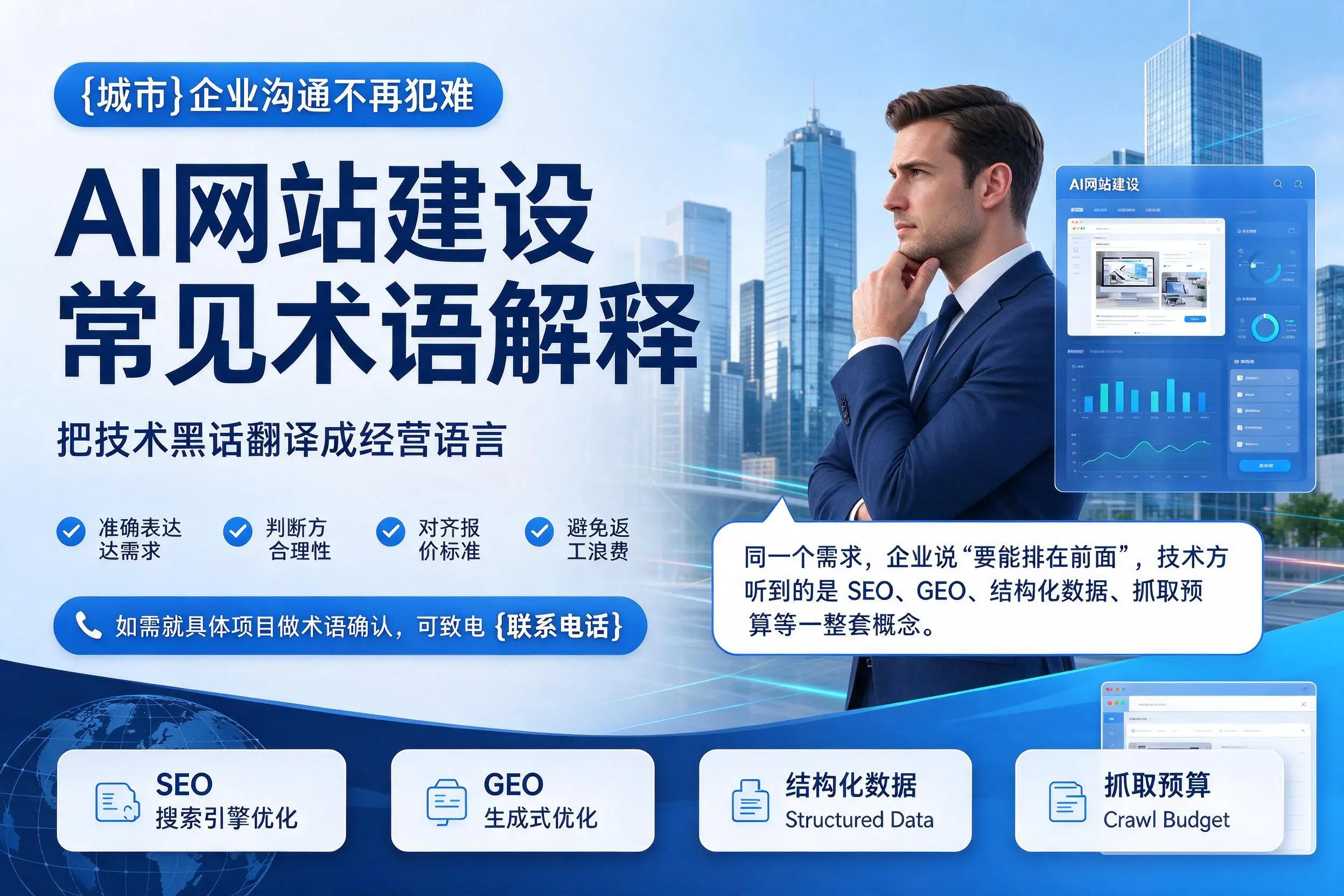 AI网站建设常见术语解释，开封企业沟通不再犯难